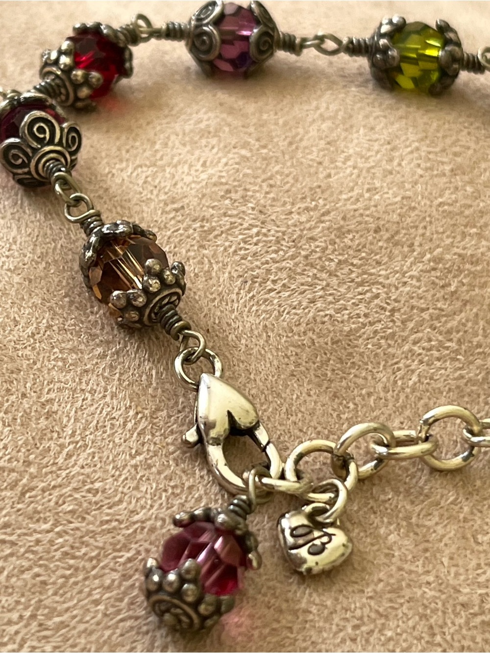 Brighton Multicolored Crystal Bracelet with Red, Pink, Green and Yellow Beads - Picture 3 of 3